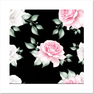Rose pattern Posters and Art